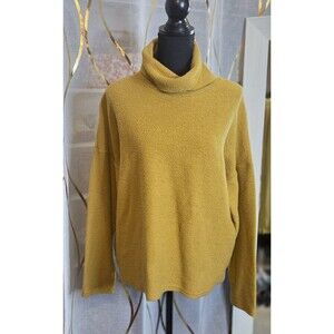 Aerie Mustard Yellow Cowl Neck Sweater Womens Size Small